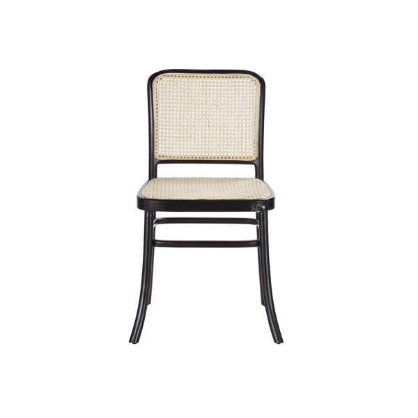 Chaise en bois d'acajou et cannage JOTTY, naturel