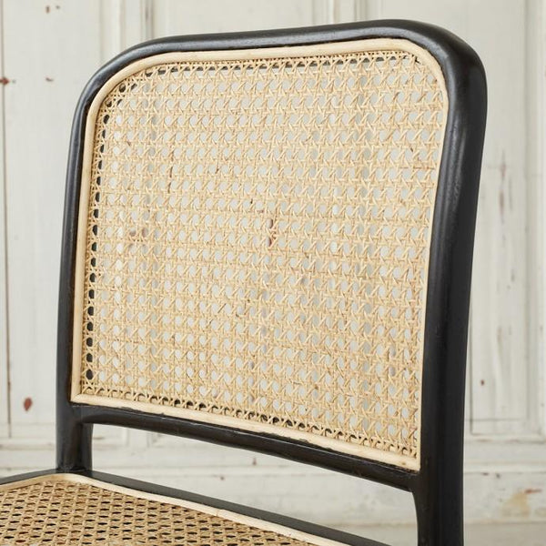 Chaise en bois d'acajou et cannage JOTTY, naturel