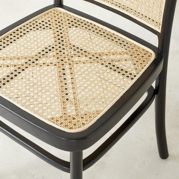 Chaise en bois d'acajou et cannage JOTTY, naturel
