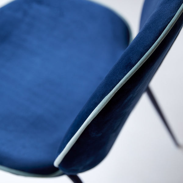 Chaise NEIVA, en métal, bleu nuit