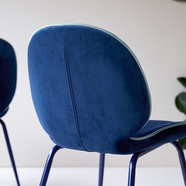 Chaise NEIVA, en métal, bleu nuit