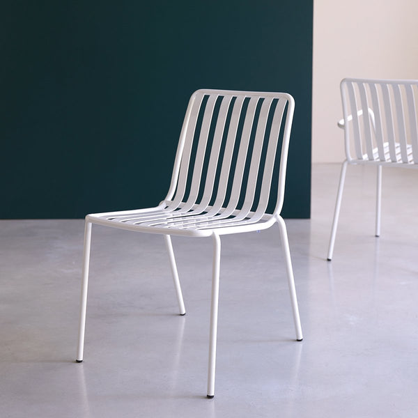 Chaise, NISA, en métal, blanc