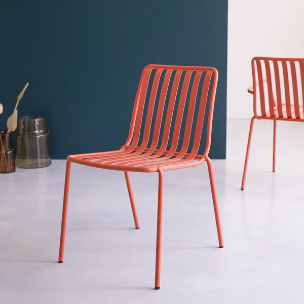 Chaise, NISA, en métal, orange