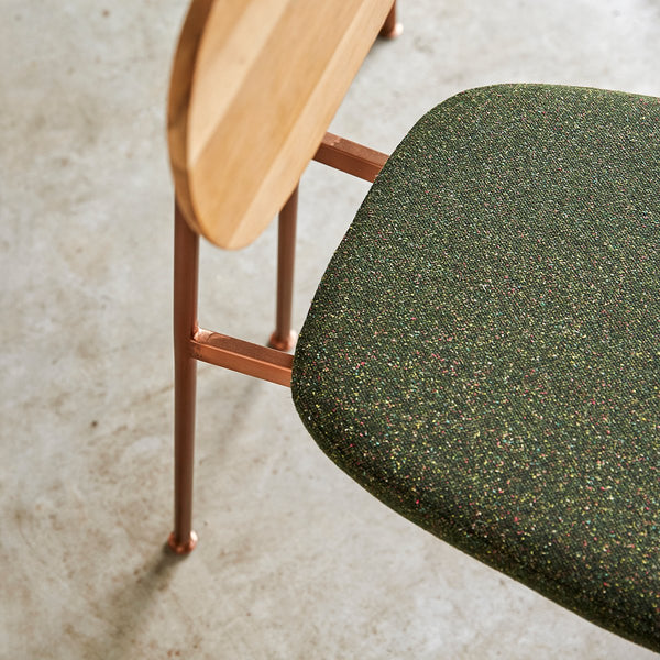 Chaise, NOEIME, en chêne, kaki