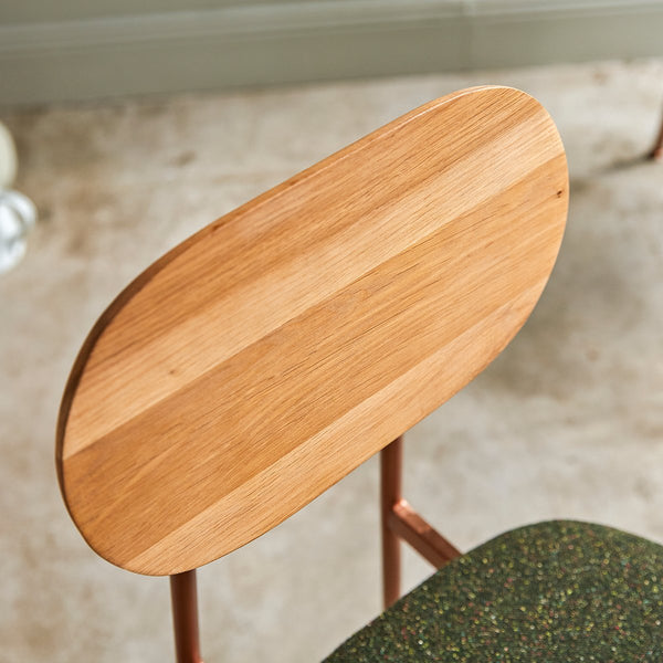 Chaise, NOEIME, en chêne, kaki