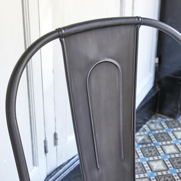 Lot de 2 chaises en métal brossé et pin recyclé ROY, gris