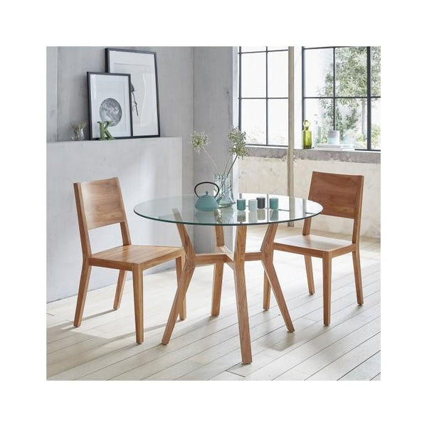 Chaise moderne en bois de teck naturelle