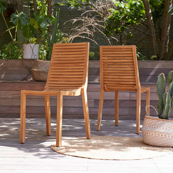Chaise de jardin Beccati en teck naturel