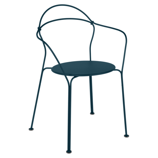 Chaise de jardin Sitter en métal bleu acapulco