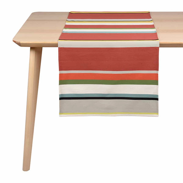 Chemin de table Candela en coton bio et polyester recyclé terracotta