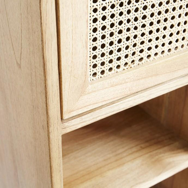 Colonne de salle de bain en bois de mindy et cannage naturel JOTTY, naturel