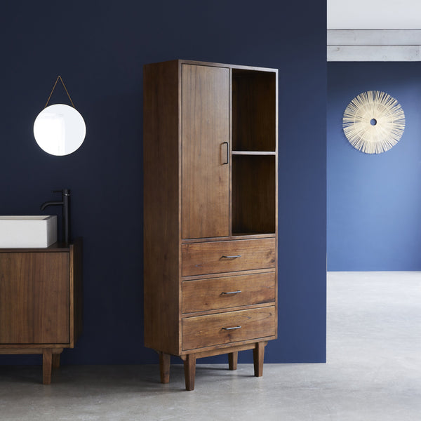 Double colonne de salle de bain en bois de mindy HANAU, marron