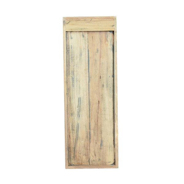 Colonne de salle de bain suspendue en bois d'hévéa naturel