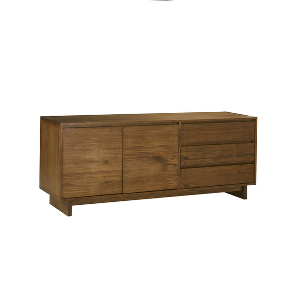 Commode marron en bois finition Noyer 180 AUSSEILLA, marron