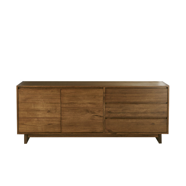 Commode marron en bois finition Noyer 180 AUSSEILLA, marron