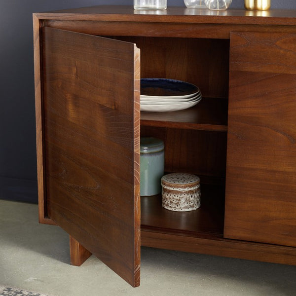 Commode marron en bois finition Noyer 180 AUSSEILLA, marron