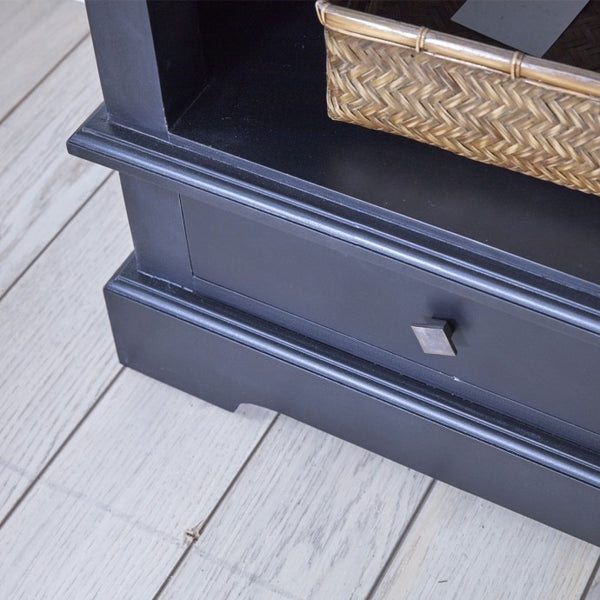Commode en bois d'acajou noir et teck naturel 96 BONNAL, noir