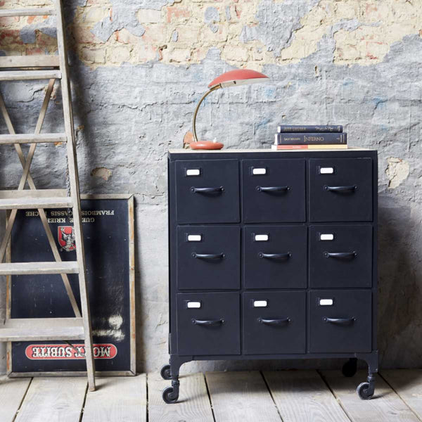 Commode Brenta en métal noir