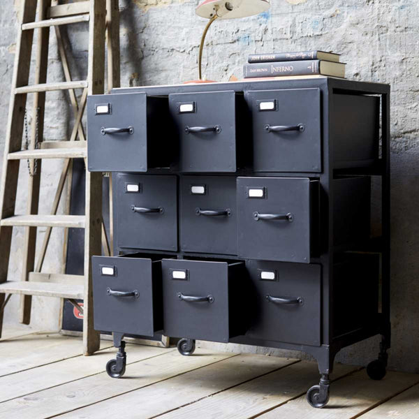 Commode Brenta en métal noir
