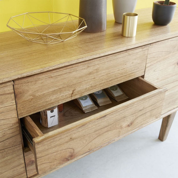 Commode en bois de mindy 180 CADEROLLES, naturel