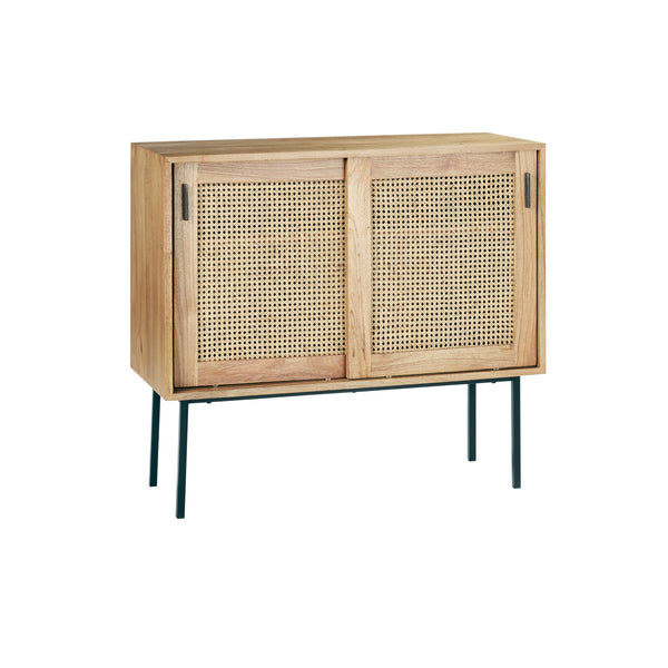 Commode en bois de mindy et cannage 100 JOTTY, naturel