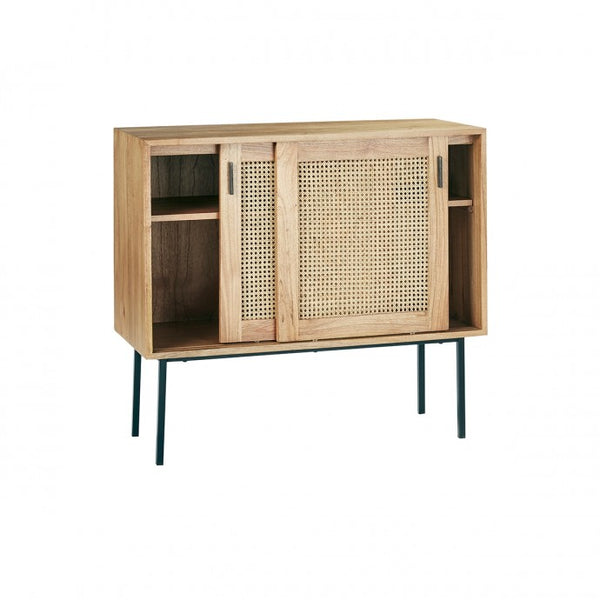 Commode en bois de mindy et cannage 100 JOTTY, naturel