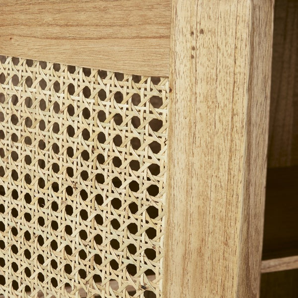 Commode en bois de mindy et cannage 135 JOTTY, naturel