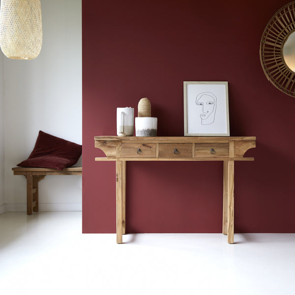 Console Aude en teck naturel