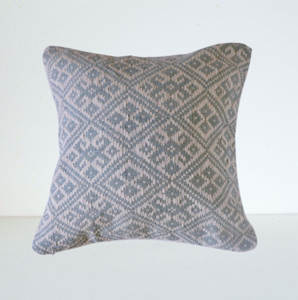 Coussin Bassac en coton bleu ciel