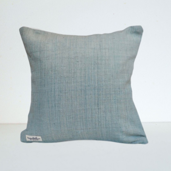 Coussin Bassac en coton bleu ciel