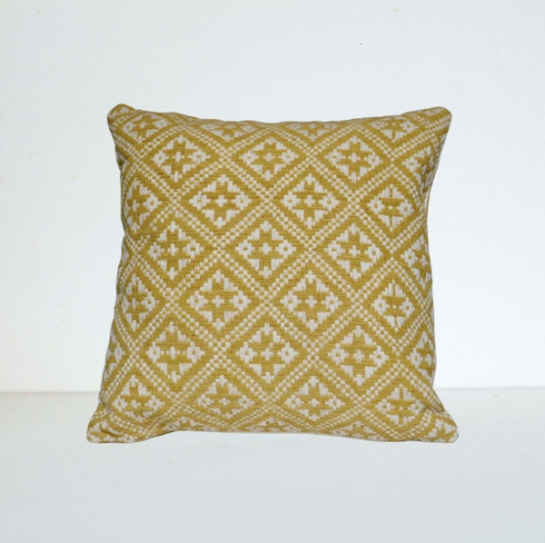 Coussin Bassac en coton moutarde