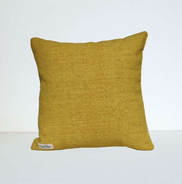 Coussin Bassac en coton moutarde