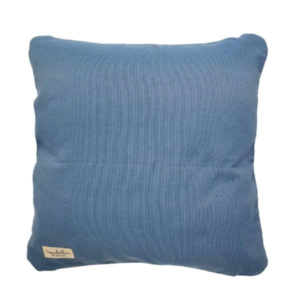 Coussin Cái en coton bleu
