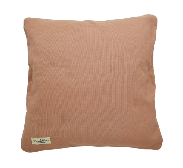 Coussin Cái en coton rose