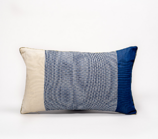 Coussin Hoai en polyester bleu