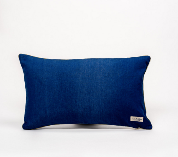 Coussin Hoai en polyester bleu