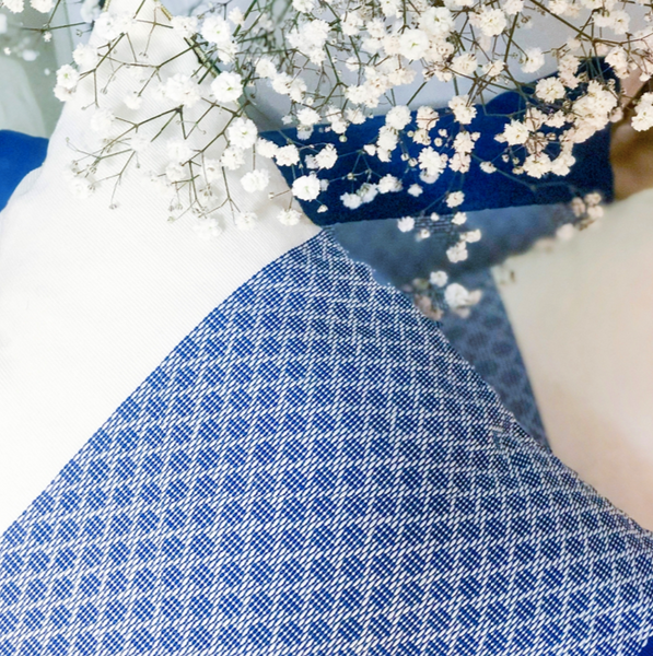 Coussin Hoai en polyester bleu