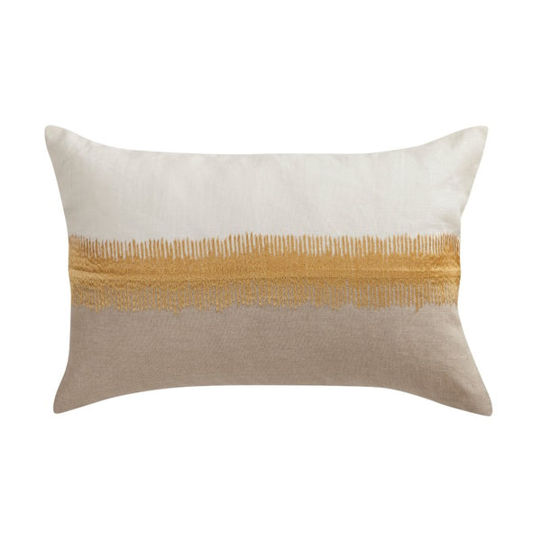 Coussin Rhoedias en lin et viscose jaune