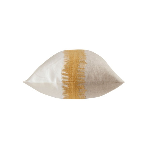 Coussin Rhoedias en lin et viscose jaune