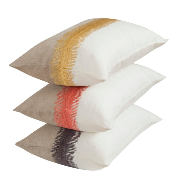 Coussin Rhoedias en lin et viscose jaune