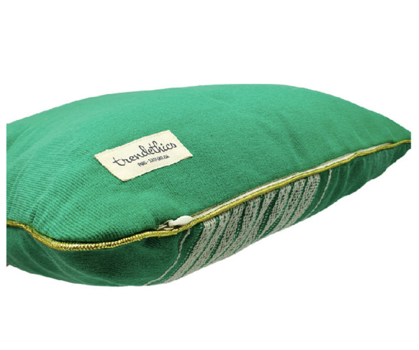 Coussin Sesan en coton vert