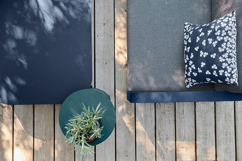 Coussin outdoor Landquart en Acrylique Dralon bleu