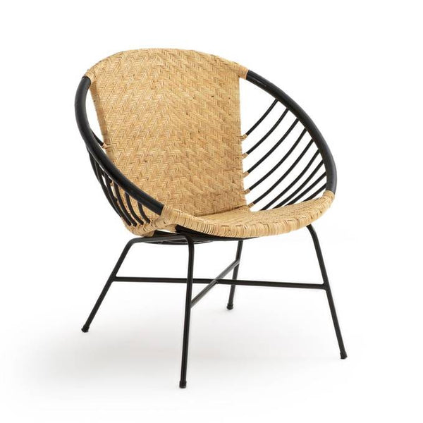 Fauteuil Oltet rotin et métal