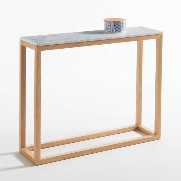 Console Merkys chêne et marbre