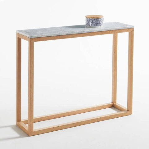 Console Merkys chêne et marbre