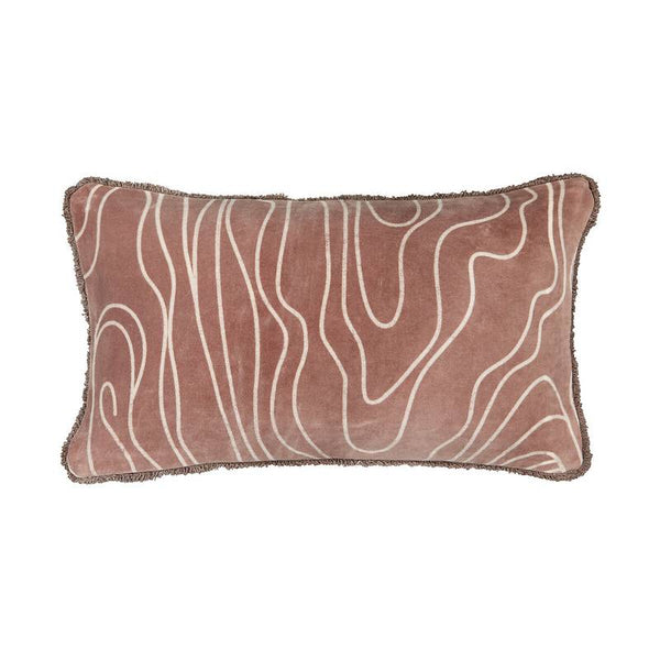 Housse de coussin Bahlui en velours rose