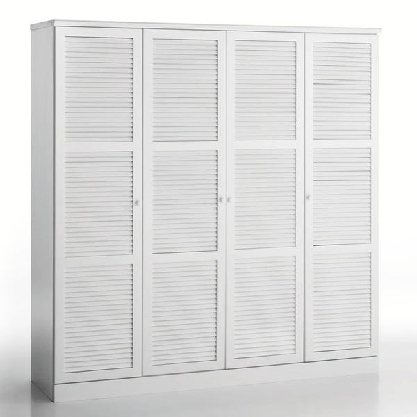Armoire dressing Pitten en pin massif blanc