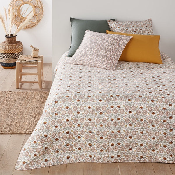 Dessus de lit CHUTES en coton imprimé multicolore