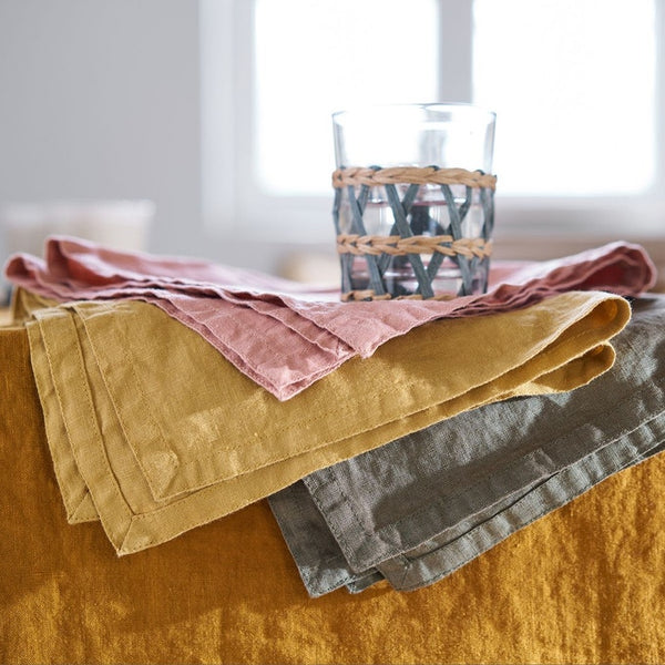 Nappe Mattig en lin vert grisé