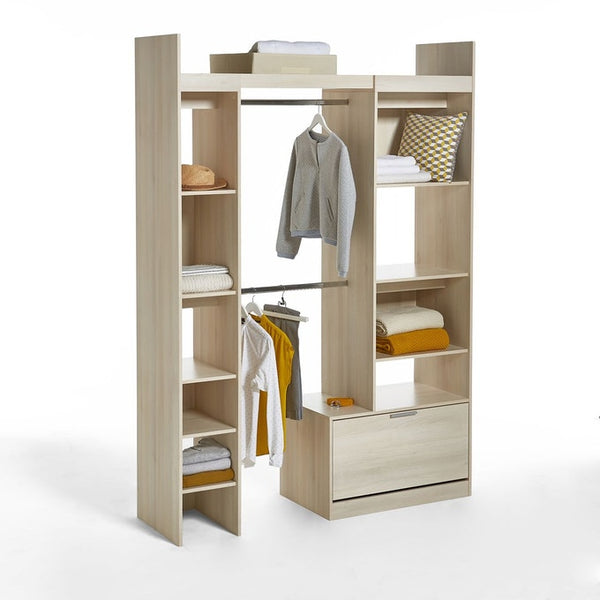 Dressing modulable 2 colonnes et 2 penderies INDROIS chêne
